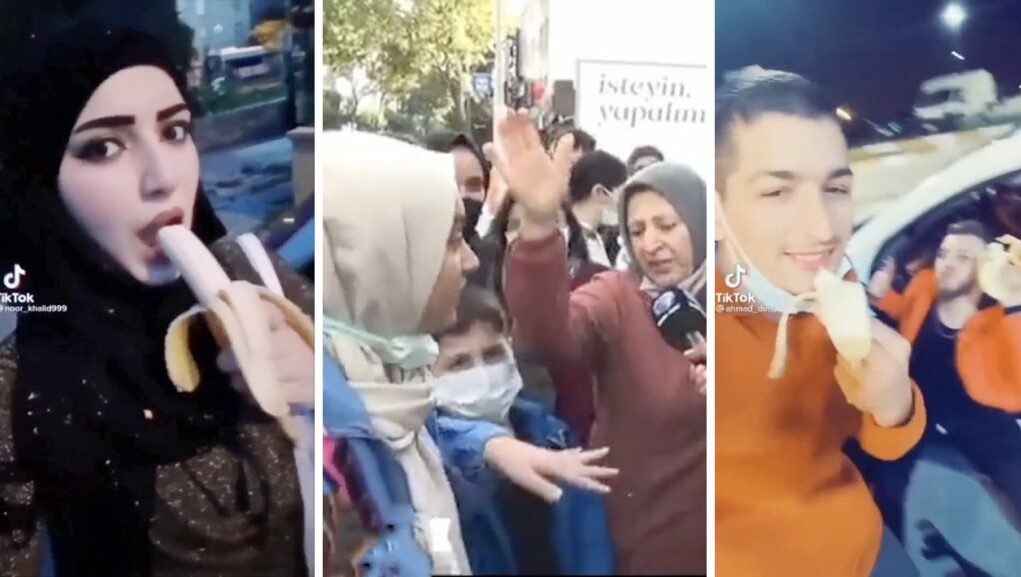 اداره مهاجرت ترکیه اعلام کرده 7 پناهجوی سوری را به خاطر انتشار ویدیوهای «تحریک آمیزی» از خودشان در حال خوردن موز در شبکه های اجتماعی اخراج می 