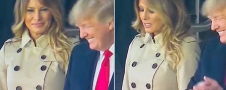 تبدیل لبخند ملانیا ترامپ به تنفر در اولین دیدار عمومی با دونالد ترامپ + ویدیو