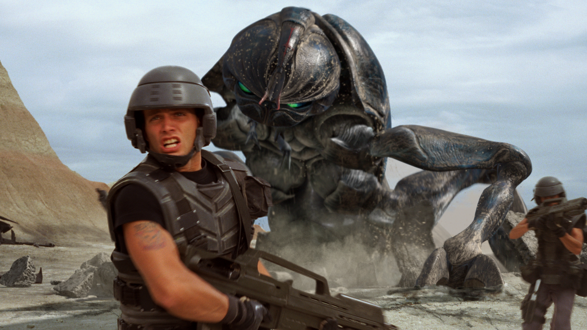 تعدادی از فیلم های علمی تخیلی جنگی از حضور شخصیت های منفی مانند موجودات فضایی، ربات ها، برنامه های کامپیوتری، حشرات و امپراطوری های کهکشانی