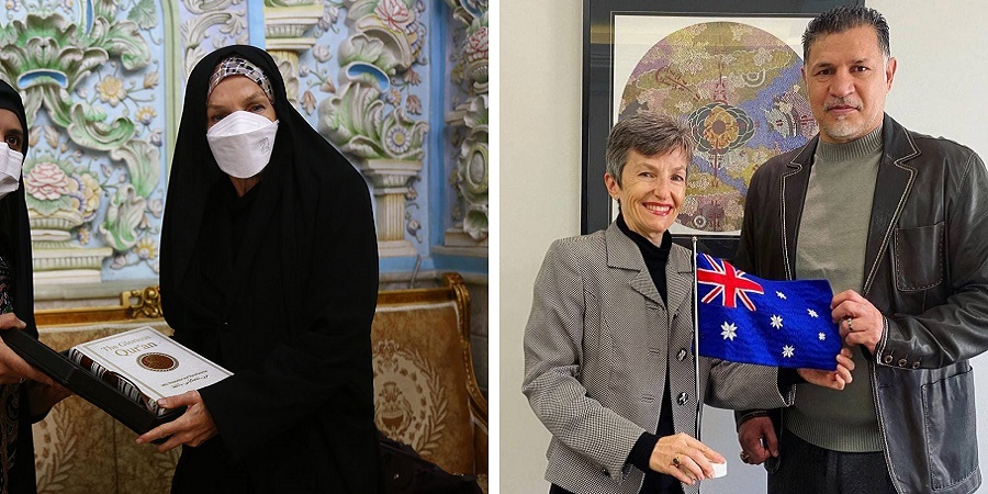 تصاویر حضور سفیر استرالیا در حرم حضرت معصومه با چادر