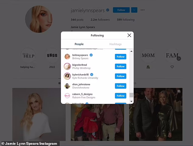 بریتنی اسپیرز خواننده مشهور آمریکایی و برنده جایزه گرمی دیگر خواهر کوچکترش جیمی لین اسپیرز را در اینستاگرام دنبال نمی کند،