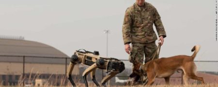 استفاده مرزبانان آمریکایی از سگ های رباتیک برای گشت زنی در مرز مکزیک + ویدیو