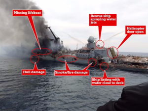 تصاویر رزمناو روسی موسکوا پیش از غرق شدن