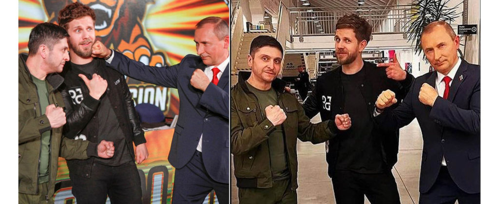 بدل پوتین و زلنسکی در MMA با یکدیگر مبارزه می‌کنند + ویدیو