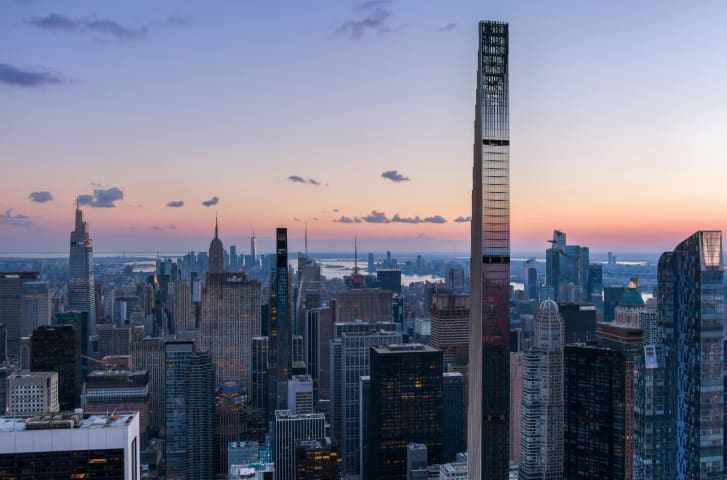 باریک ترین آسمانخراش جهان آماده سکونت شد؛ برج مدادی با پنت هاوس ۶۶ میلیون دلاری