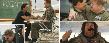 پرواز جیمز کوردن با جت جنگی فیلم Top Gun همراه با تام کروز + ویدیو