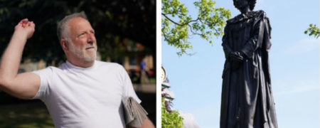 پرتاب تخم مرغ به مجسمه یادبود «مارگارت تاچر» تنها دو ساعت بعد از نصب آن + ویدیو