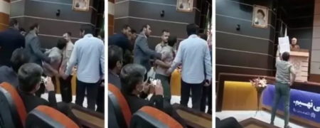 درگیری حسن عباسی با دانشجوی عصبانی دانشگاه علامه طباطبایی + ویدیو