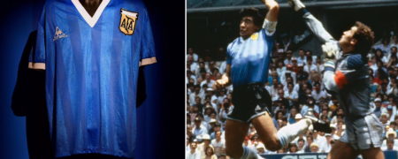 حراج پیراهنی که مارادونا با آن گلِ «دست خدا» را به ثمر رساند به قیمت ۷.۱ میلیون پوند