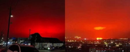 صحنه های آخرالزمانی در چین ؛ وقتی آسمان رنگ خون به خود گرفت + ویدیو