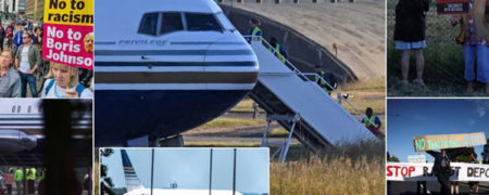 پرواز جنجالی انتقال پناهجویان از بریتانیا به رواندا لغو شد