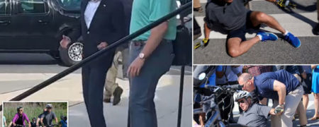 تمسخرها به زمین خوردن جو بایدن از روی دوچرخه در مقابل جمعیت خبرنگاران + ویدیو
