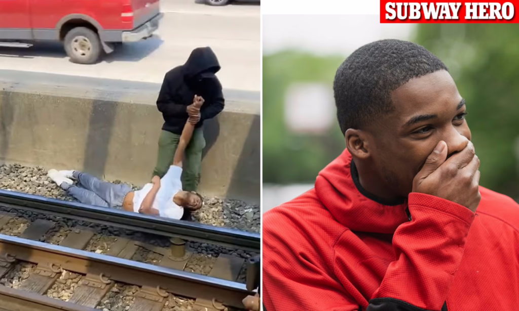 حرکت شجاعانه یک جوان برای نجات مردی که روی ریل‌های برق دار قطار افتاده است + ویدیو