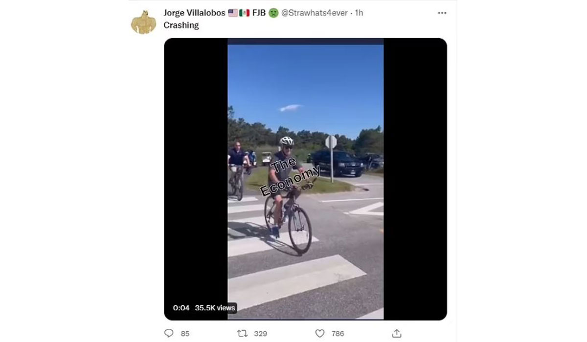ماجرا افتادن جو بایدن از دوچرخه چیست؟ + ویدیو