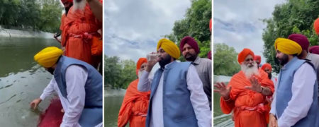 وزیر هندی بعد از نوشیدن آب رودخانه مقدس راهی بیمارستان شد + ویدیو