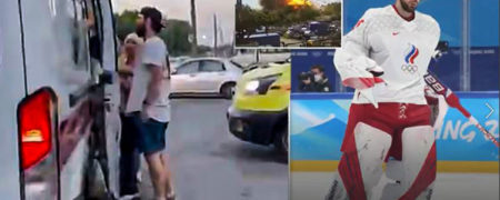 دستگیری دروازه بان تیم ملی هاکی روسیه در خیابان برای اعزام به میدان نبرد + ویدیو