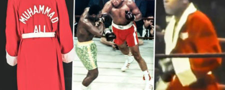 روپوش قرمز محمد علی کلی در مبارزه با جو فریزر به قیمت ۱ میلیون دلار به فروش می رسد