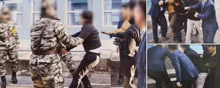 تصاویر بازگرداندن فراریان وحشت زده اهل کره شمالی به کشورشان در مرز با کره جنوبی