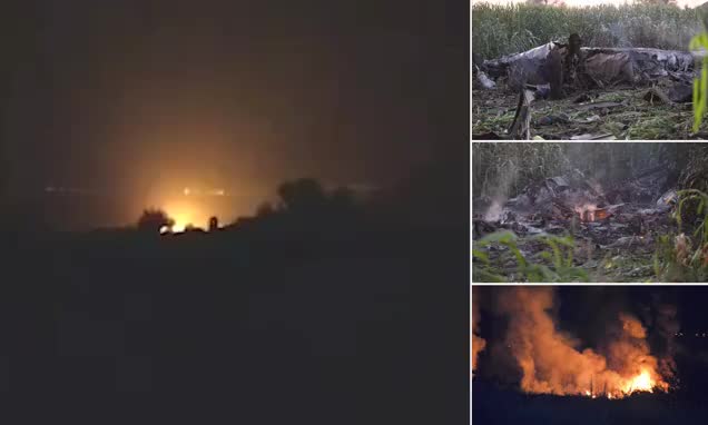 انفجار و سقوط هواپیمای باربری اوکراینی حامل ۱۲ تن سلاح در یونان + ویدیو