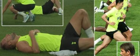 بد شدن حال هری کین و سون هیونگ مین بعد از تمرینات سنگین سرمربی تاتنهام + ویدیو