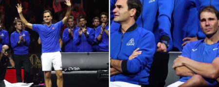 اشک های رافائل نادال در شب خداحافظی راجر فدرر از دنیای تنیس + ویدیو