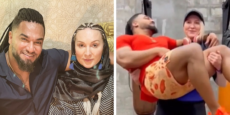 قدرت نمایی لیلا رجبی با بلند کردن همسر ایرانی اش + ویدئو