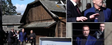 آرنولد شوارتزنگر که پدرش یک سرباز نازی بود از آشویتس بازدید کرد + ویدیو