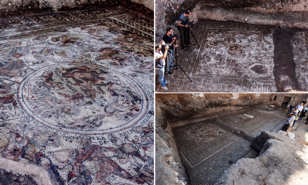 کشف موزاییک باستانی ۱,۶۰۰ ساله بسیار نادر در سوریه که نبرد تروآ را به تصویر کشیده است