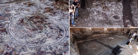 کشف موزاییک باستانی ۱,۶۰۰ ساله بسیار نادر در سوریه که نبرد تروآ را به تصویر کشیده است