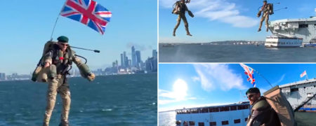مرد آهنی در دنیای واقعی؛ سربازان بریتانیایی در حال پرواز با تکنولوژی جت پوشیدنی + ویدیو