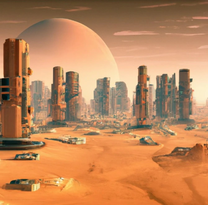 ارائه تصاویری دیستوپیایی از شهر انسانی در مریخ توسط هوش مصنوعی