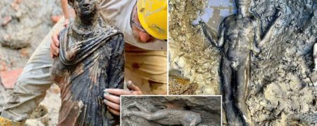 کشف مجسمه های برنزی ۲,۰۰۰ ساله در حمام های آب گرم باستانی ایتالیا + ویدیو