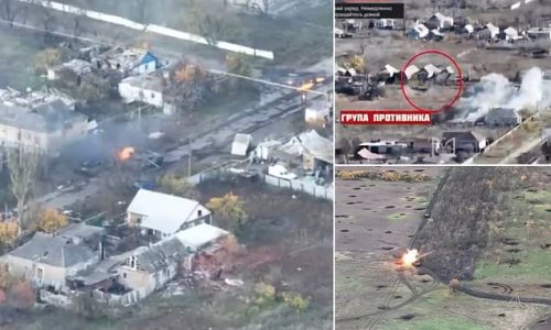 فرار نیروهای روسی از خرسون سوار بر تانک های در حال سوختن + ویدیو