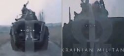 لحظه دراماتیک اصابت پهپاد کامیکازه اوکراینی به یک تانک روسی در میان حیرت سربازان + ویدیو