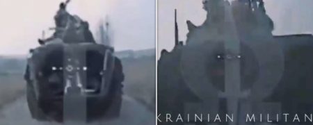 لحظه دراماتیک اصابت پهپاد کامیکازه اوکراینی به یک تانک روسی در میان حیرت سربازان + ویدیو