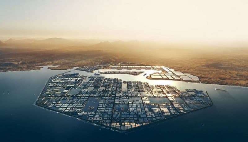 شهر آبی اکساگون در پروژه نئوم عربستان سعودی 