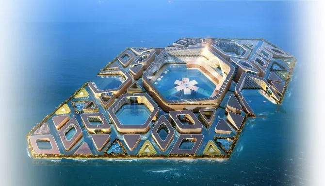 رونمایی از طرح خیره کننده شهر شناور در سواحل چین؛ بزرگترین سازه ساخت بشر