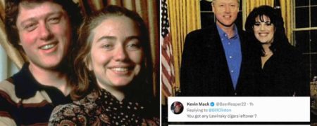 طعنه های جالب کاربران توییتر به پیام ولنتاین بیل کلینتون با اشاره به مونیکا لوینسکی + ویدیو