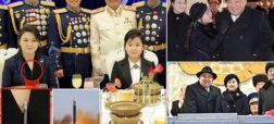 گردنبند عجیب همسر رهبر کره شمالی به شکل موشک بالستیک قاره پیما در رژه بزرگ نظامی