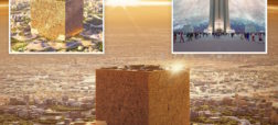مربع جدید؛ سازه مکعبی طلایی جدید عربستان در شهر ریاض به ارتفاع ۳۹۶ متر + ویدیو
