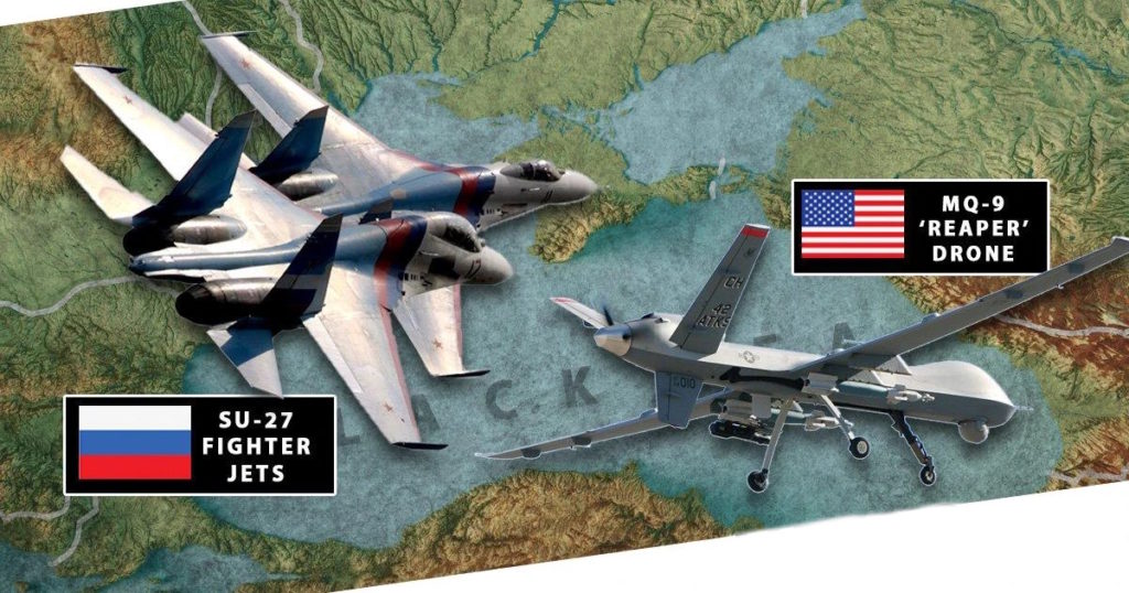ساقط شدن پهپاد آمریکایی توسط جنگنده های روسی