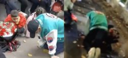 مردی چینی ۲۱ ساعت زیر باران زانو زد تا دل معشوقه اش را به رحم بیاورد