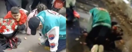 مردی چینی ۲۱ ساعت زیر باران زانو زد تا دل معشوقه اش را به رحم بیاورد