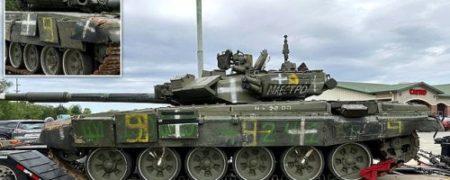 انتقال تانک T-90A روسی به آمریکا برای مهندسی معکوس بعد از غنیمت گرفته شدن در اوکراین