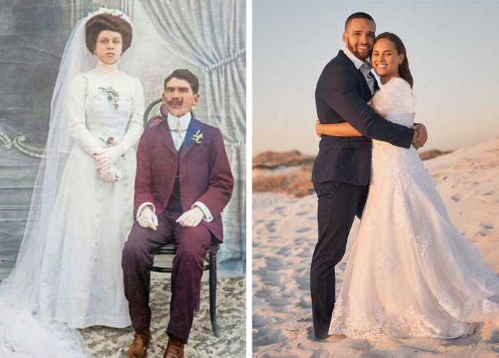 تفاوت عروس و دامادهای کشورهای مختلف با اختلاف ۱۰۰ سال