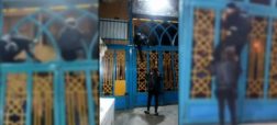 دستگیری دو زنی که از درب ورودی امامزاده حسین (ع) همدان بالا رفته بودند [تماشا کنید]