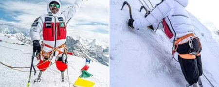 صعود اولین فرد قطع عضو بالای زانو به قله اورست!