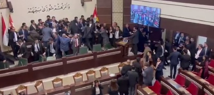 کتک کاری باورنکردنی نمایندگان پارلمان اقلیم کردستان عراق + ویدئو