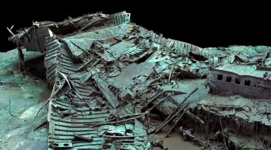 مقایسه تصاویر بقایای کشتی تایتانیک با ظاهر آن پیش از غرق شدن
