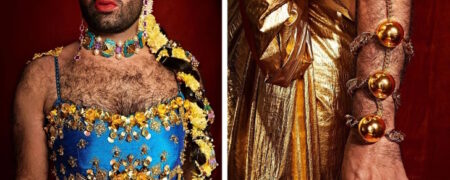 تصاویر جنجالی یک مرد پُرمو در لباس عروس هندی